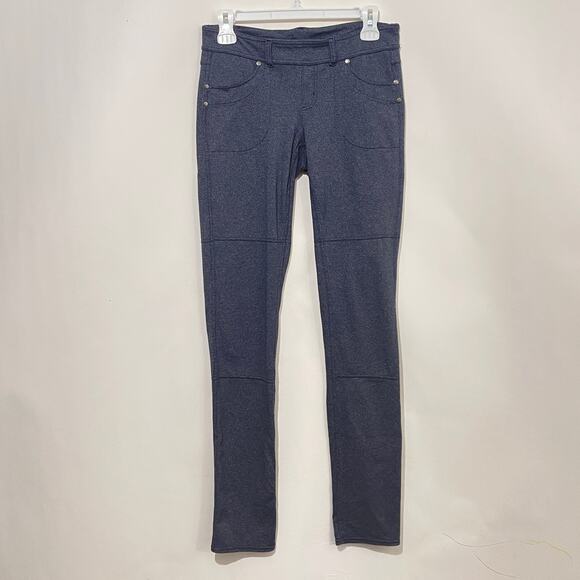 Athleta Bottega Leggings Womens Small TALL LONG Blue Stretchy Pockets Athleisure - Picture 1 of 9